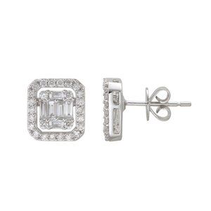 Earrings in white gold set with Diamonds